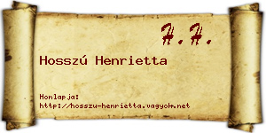 Hosszú Henrietta névjegykártya