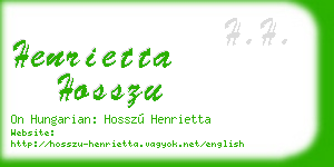 henrietta hosszu business card